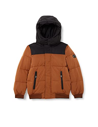 Scotch & Soda Water Repellent Hooded Puffer Jacket with Repreve Filling Długa Kurtka Dla Dzieci i Chłopców, Kakao 0477, 10