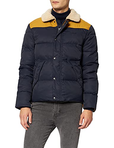 Schott NYC Hills Męska kurtka puchowa, Navy/Ochre, XL