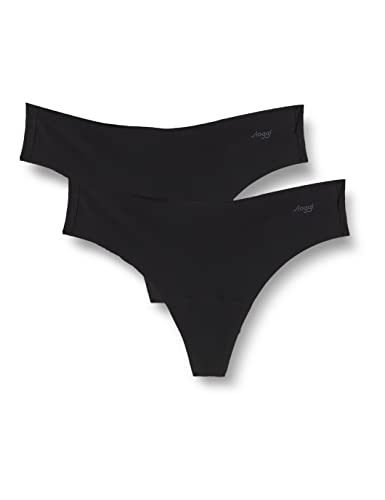 Sloggi Damskie stringi zero z mikrofibry 2.0, hipstring 2P, czarne, XL