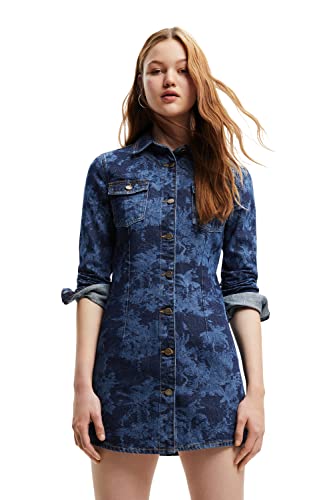 Desigual Damska sukienka Vest_Tina, 5008 Denim Dark Blue Casual Dress, XL