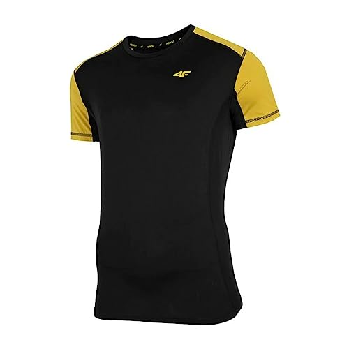 4F Męski T-shirt funkcyjny Tsmf010 Tshirt FNK, głęboka czerń, M, głęboka czerń, M