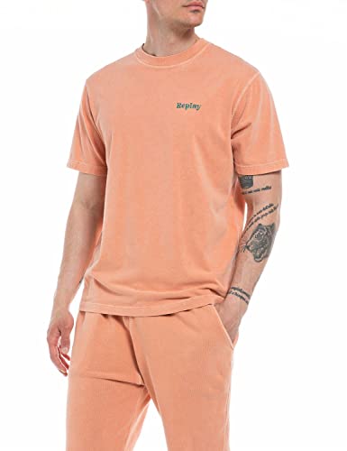 Replay Męski T-shirt M6588, 267 Pagoda RED, S, 267 Pagoda Red, S