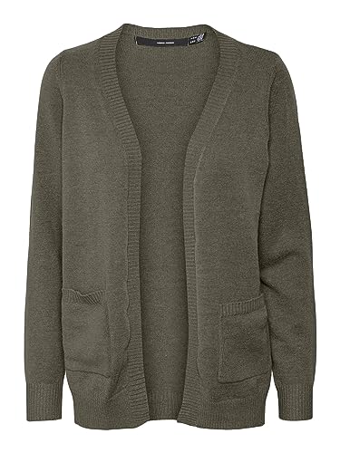 bestseller a/s Damski sweter VMLILLIE LS Pocket Cardigan GA NOOS z dzianiny, Kalamata/szczegóły: W. Melange, M