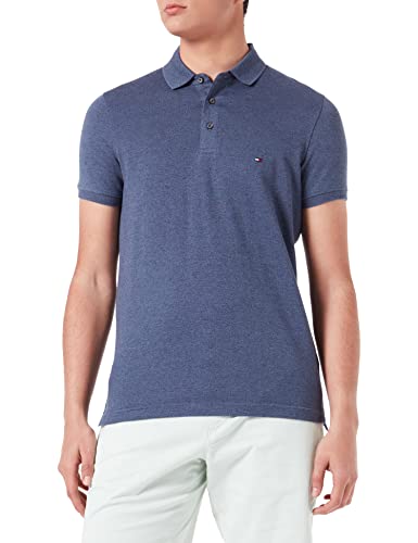 Tommy Hilfiger Męska koszulka polo Slim Slim, Wygasłe indygo/pustynne niebo, S