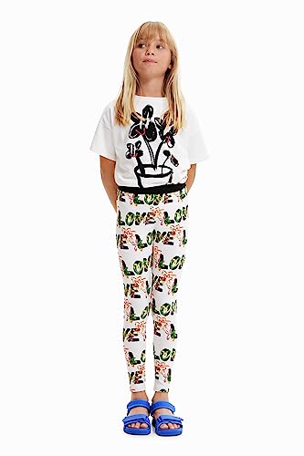 Desigual Dziewczęce legginsy ogrodowe, białe, XL, biały, 14 Lata