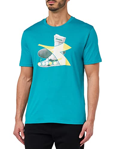 Diadora Męski T-shirt SS Archive, Lapis, M, niebieski, M