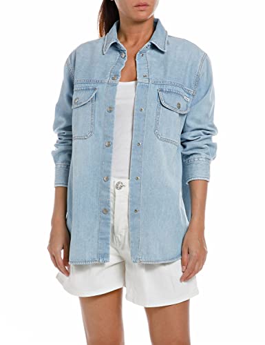 Replay Koszula damska W2294, 010 Light Blue, L, 010 Light Blue, L