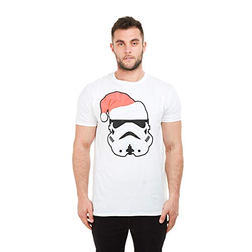 Star Wars Męski T-shirt Trooper Santa, biały, XL