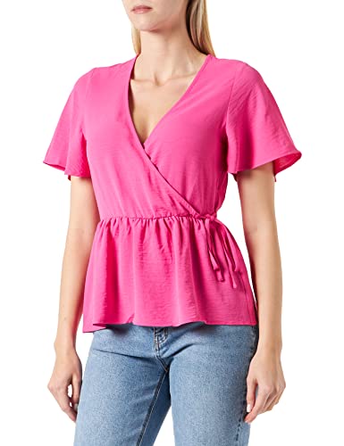 Vila Damska koszulka Vijosa S/S Wrap Top/Ka, Gin Fizz, 36