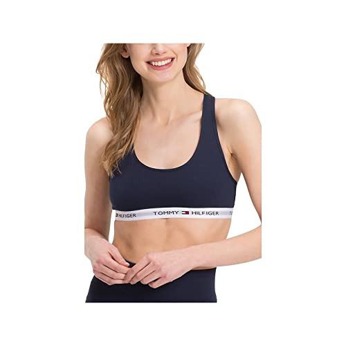 Tommy Hilfiger Damski biustonosz sportowy braletka iconic, niebieski (Navy/White Blazer-pt 416), L