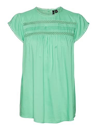 VERO MODA Women's VMDEBBIE Pleat S/L GA NOOS Top, Jade Cream, XS, Jade Cream, XS