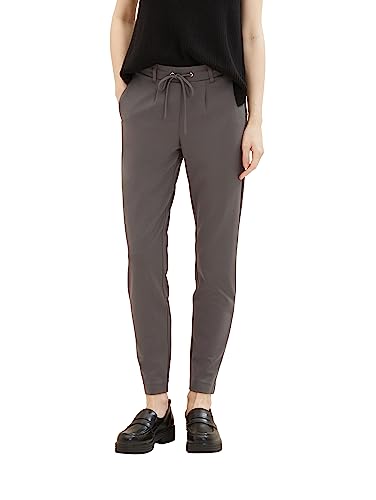 TOM TAILOR Damskie spodnie materiałowe z dżerseju Loose Fit, 32251 - Dark Mineral Grey, 34W / 30L