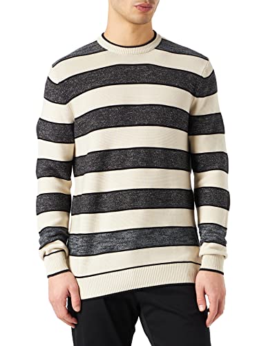 Sisley Sweter męski, Czarny i beżowy Strike 902, XL