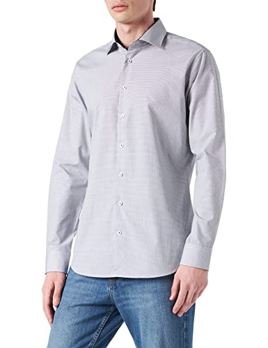 Seidensticker Męska koszula biznesowa - Extra Slim Fit - nie wymaga prasowania - kołnierz Kent - długi rękaw - 100% bawełna