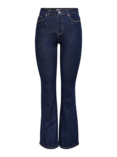 ONLY Onlwauw Life Hw Flared Rinse DNM spodnie damskie, niebieski (Dark Blue Denim), (L) W / 32L