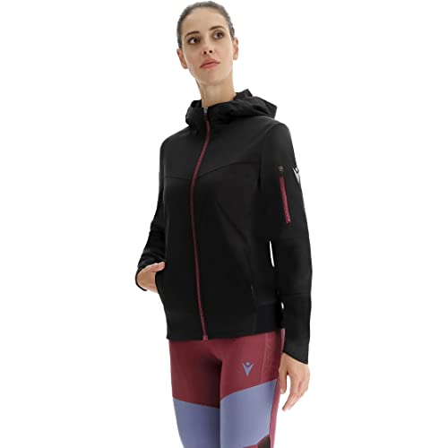 Macron Damska bluza sportowa Athleisure Scc Heraklion Softshell z kapturem JKT Blk Wmn, czarna, M, Czarny, M