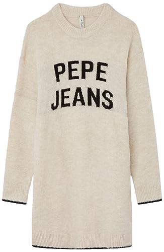 Pepe Jeans Veronique Sukienka dla dziewczynek i dziewcząt, Beżowy (Ivory), 10 anni