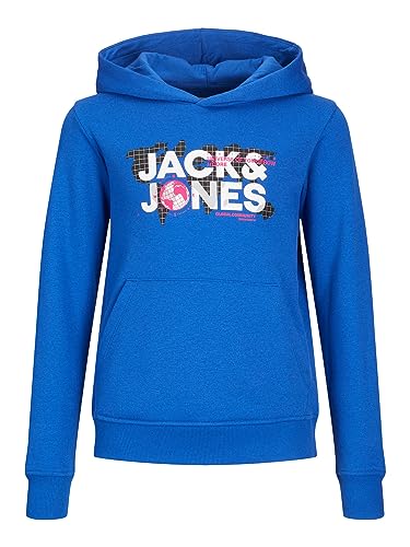 JACK&JONES JUNIOR Chłopięca bluza z kapturem Jcodust Sweat Hood Sn Jnr, Blue Iolite, 164