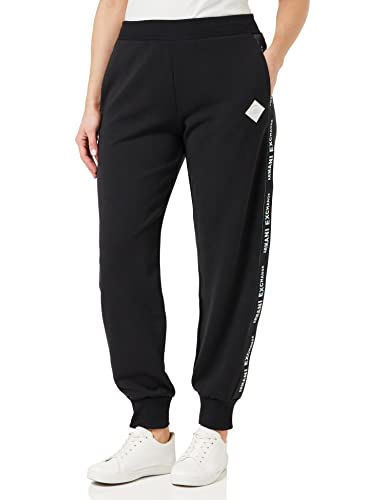A|X ARMANI EXCHANGE Damskie spodnie dresowe z logo Tape Oversized, Czarny, S