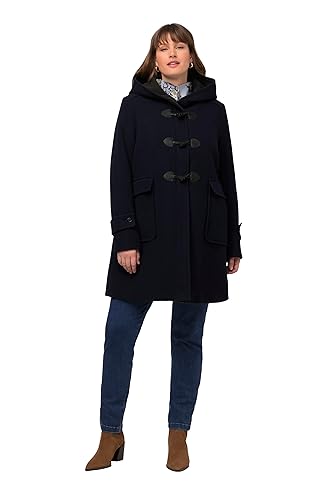 Ulla Popken Płaszcz damski Duffel coat, morski, 62-64 duże rozmiary