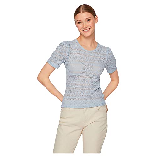 Vila VICHIKKA Puff O-Neck S/S TOP - NOOS, Kentucky Blue, S
