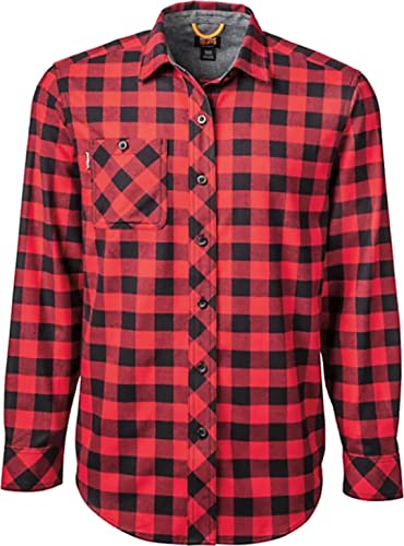 Timberland Męska koszula robocza Woodfort Mid-Weight Flannel Work Shirt Button-Down, Klasyczna czerwona kratka bawola, 3XL