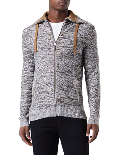 TOM TAILOR Męskie Kardigan 1034638, 30989 - Quarry Beige Mouline, 3XL