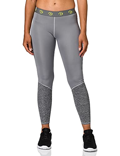 GIPARA FITNESS Legginsy damskie, melanż, szary, L