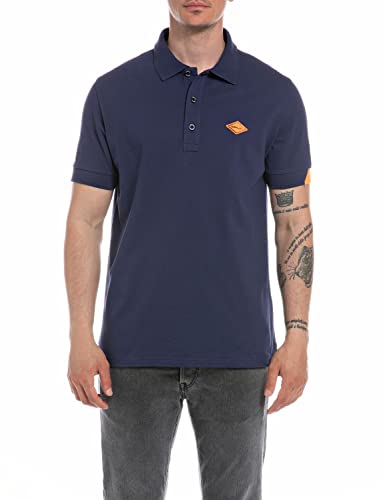Replay Męska koszula polo M3540A, 880 Navy Blue, S, 880 Navy Blue, S