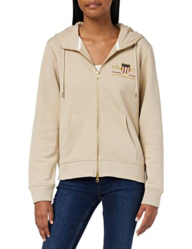 GANT Damska bluza z kapturem Archive Shield Full Zip Hoodie sweter z kapturem, Dry Sandard, Dry Sand, S