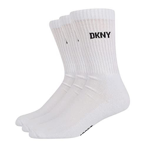 DKNY Męskie skarpety męskie Dkny, designerskie bawełniane skarpety sportowe, wygodne, trwałe, oddychające, męskie skarpety, białe, 11 UK, biały, rozmiar uniwersalny
