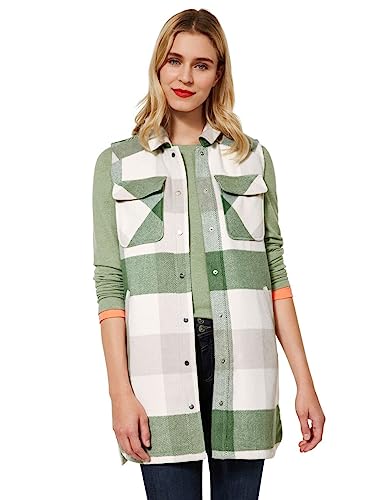 Street One Damska kamizelka A220151, długa, sprana oliwka, 44 (DE), Washed Olive