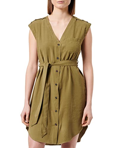 ONLY Women's ONLARIS Life S/L Short Belt Dress PNT sukienka, Martini Olive, L, martini oliwka, L
