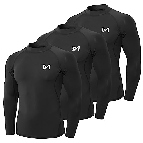 MEETYOO Męska kompresyjna warstwa bazowa, męska koszulka z długim rękawem z krótkim rękawem, sprzęt sportowy, koszulka fitness do biegania, na siłownię, trening, czarna, Czarny, XXL