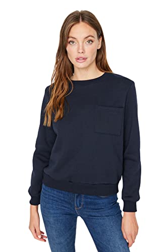 Trendyol Damska bluza TWOAW23SW00572/Lacivert, granatowa, L, granatowy