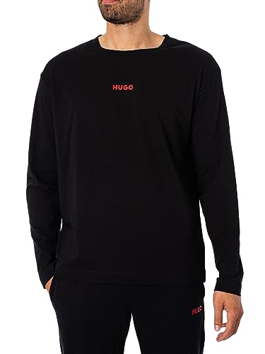 BOSS Męska koszulka z długim rękawem z linką, czarny (Black1), L