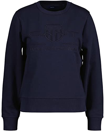 GANT Damska bluza Tonal Archive Shield Sweat Sweatshirt, Evening Blue, Standard, niebieski (Evening Blue), L