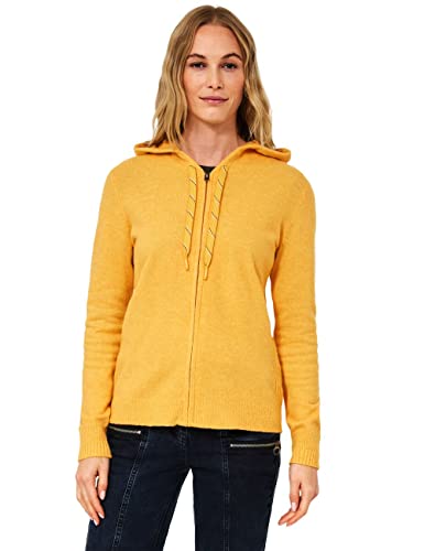 Cecil Damska bluza z kapturem, kardigan, Curry Yellow Melange, XXL