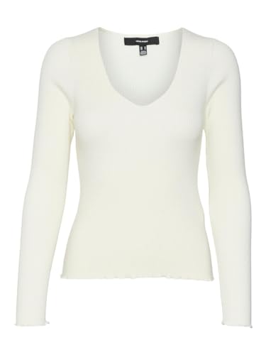 Bestseller A/S Damski sweter VMEVIE LS V-Neck GA NOOS, brzoza, XS, Birch, XS