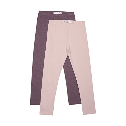 MINYMO Girl's Basic (2-pak) legginsy, Misty Rose, 134, Misty Rose, 134 cm