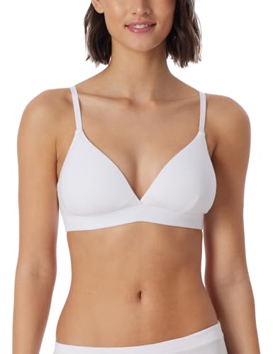 Schiesser Damski miękki biustonosz Organic Cotton - Pure Rib, Biały_179915, 75C