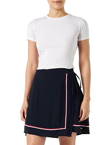 Tommy Hilfiger Damska VIS Crepe Global STP krótka spódnica Fit & Flare, pustynne niebo, 32, Pustynne niebo, 58