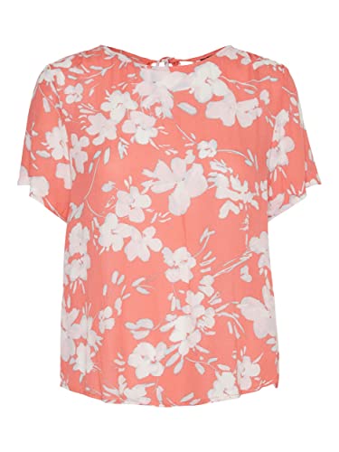 VERO MODA Vmmenny Ss WVN Ga Top damski, Ge Peach/Aop: mille, S
