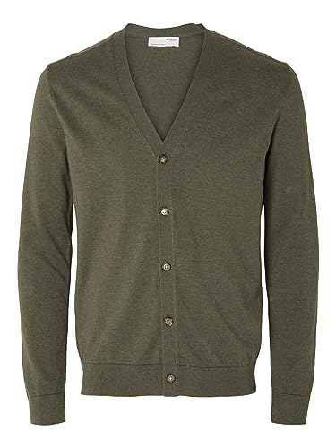 SELETED HOMME SLHBERG LS Knit V-Neck kardigan NOOS, Ivy Green/Szczegóły: melanż, M