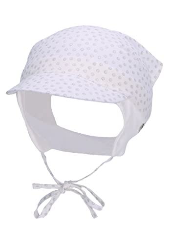 Sterntaler Unisex dziecięca chusta na głowę, brokatowa czapka dziecięca, biały, 41