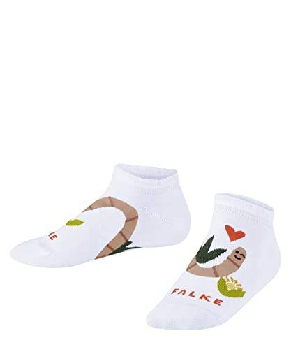 FALKE Uniseks - dzieci Skarpety do trampek Funny Worm K SN Bawełna krótkie z wzorem 1 Para, Biały (White 2000), 31-34 (7-9 lata)