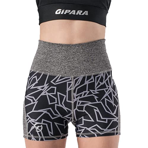 GIPARA FITNESS Legginsy damskie sportowe, szare, melanżowe, S