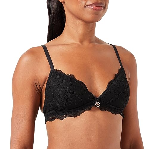 Emporio Armani Damski trójkątny biustonosz z koronką, czarny, XS