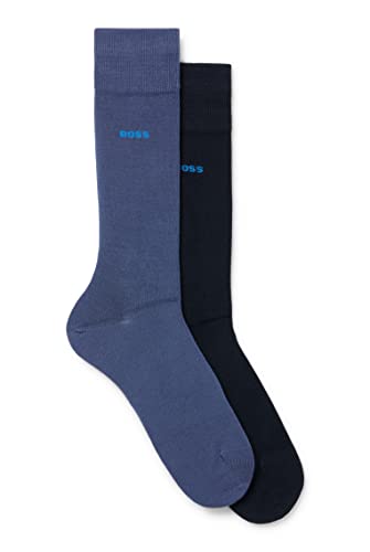 BOSS Męskie skarpety bambusowe, 2-pak RS VI z regularnymi skarpetkami, niebieskie (Open Blue), 39-42), Open Blue, 42 EU