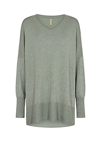 SOYACONCEPT Women's SC-Dollie 728 sweter damski, zielony mech melanż, XXL, zielony mech melan, XXL